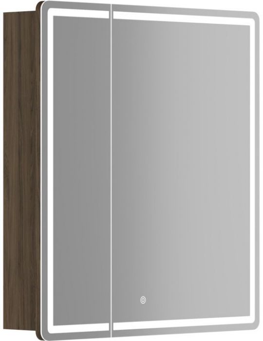 Зеркальный шкаф SANCOS для ванной комнаты SANCOS Mirror 690x150х740 мм, с LED подсветкой, цвет дуб чарльстон, с розеткой, MI70ECH