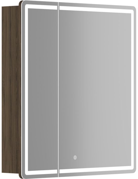 Зеркальный шкаф SANCOS для ванной комнаты SANCOS Mirror 690x150х740 мм, с LED подсветкой, цвет дуб чарльстон, с розеткой, MI70ECH