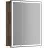 Зеркальный шкаф SANCOS для ванной комнаты SANCOS Mirror 690x150х740 мм, с LED подсветкой, цвет дуб чарльстон, с розеткой, MI70ECH