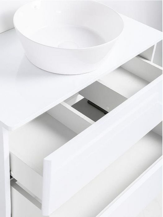 Тумба с раковиной Orange Otto 75 Ot-75TuMDF+B08-360W подвесная Белый глянец