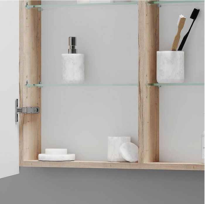 Зеркальный шкаф Sancos Mirror 100 MI100EG с подсветкой Дуб галифакс натуральный