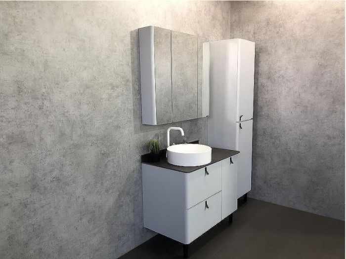 Зеркальный шкаф Comforty Сорренто 90 00-00001968 Светло серый