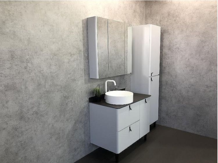 Зеркальный шкаф Comforty Сорренто 90 00-00001968 Светло серый