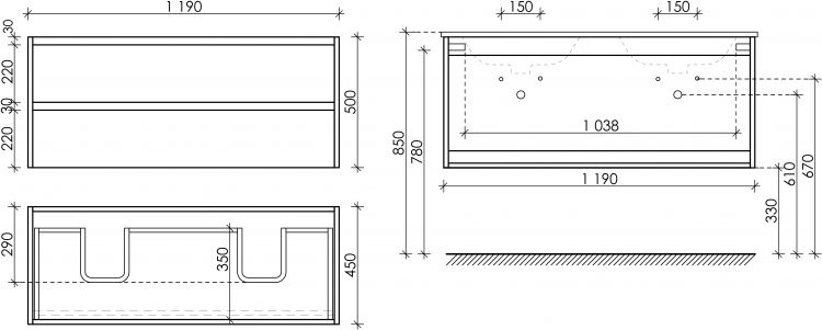 Тумба подвесная SANCOS под раковину Libra белый глянец, 1190х450х500, LB120-2W Тумба подвесная SANCOS под раковину Libra белый глянец, 1190х450х500, LB120-2W