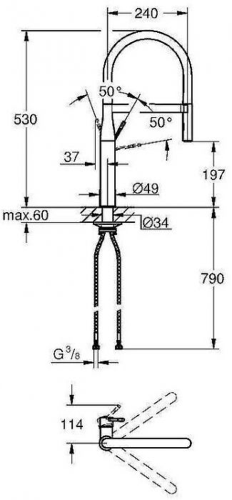 Смеситель для кухни Grohe Essence New 30294000 Хром Черный