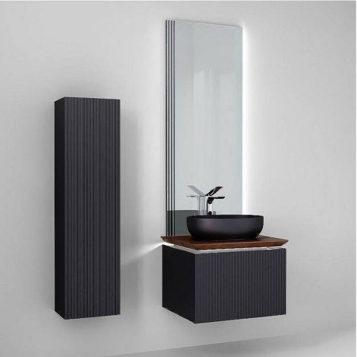 Шкаф пенал Jorno Strong 33 Str.04.130/P/A подвесной Антрацит