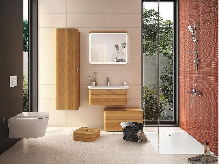 Тумба с раковиной Vitra Nest Trendy 80 56138 подвесная Натуральное дерево