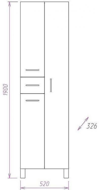 Шкаф пенал Onika Модерн 52.10 405208 Белый