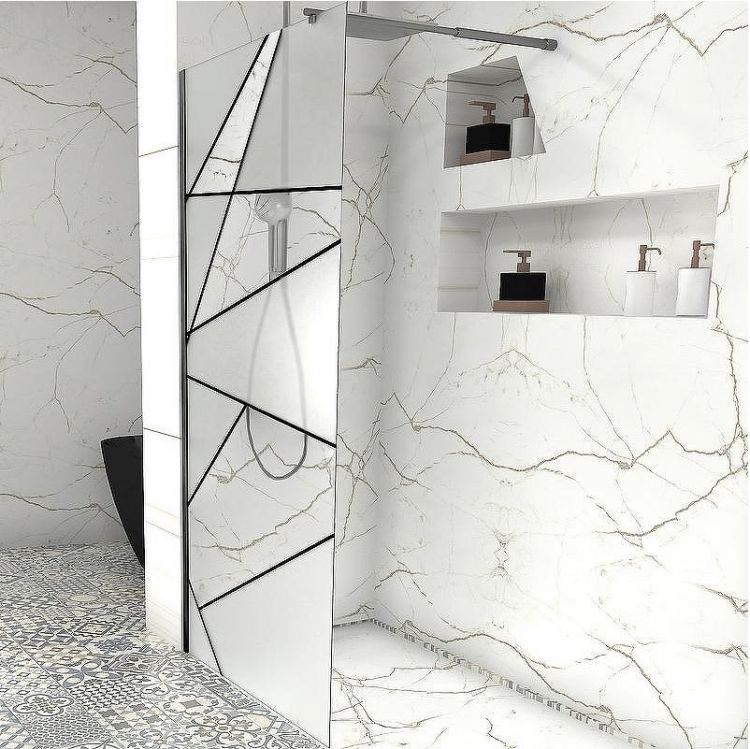 Душевая перегородка Ceruttispa Pick 90 PICK T90B 10378 профиль Черный матовый стекло узор матовый с прозрачным Душевая перегородка Ceruttispa Pick 90 PICK T90B 10378 профиль Черный матовый стекло узор матовый с прозрачным