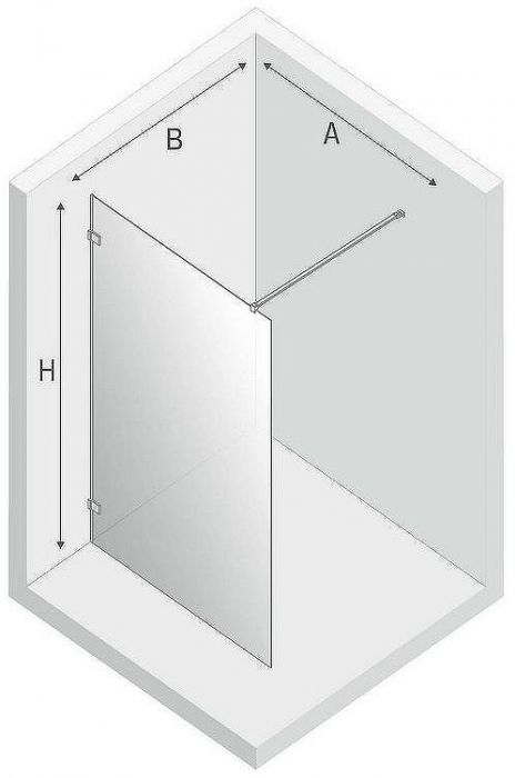 Душевая перегородка New Trendy Avexa Chrome 120 EXK-1545 профиль Хром стекло прозрачное