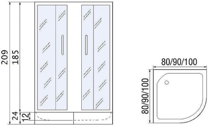 Душевой уголок River Don XL 90x90 МТ 10000003367 без поддона