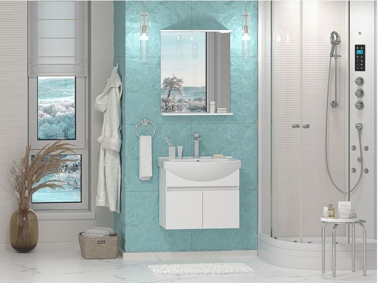 Тумба с раковиной Misty Монро 65 УТ000023885 подвесная Белая