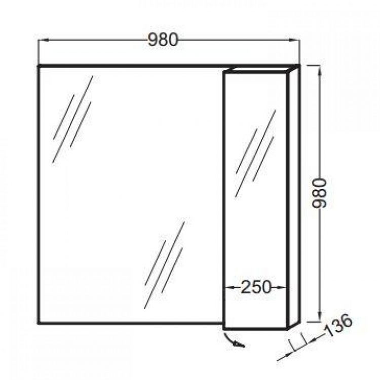 Зеркало-шкаф Jacob Delafon Soprano EB1337-NF