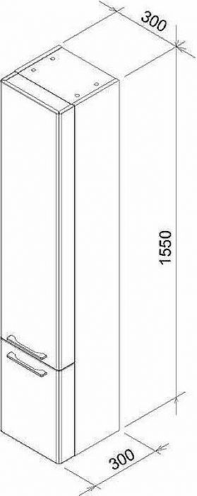 Шкаф пенал Ravak Ring 30 L X000000771 подвесной Белый