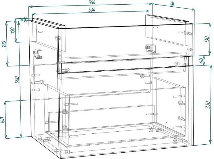 Тумба под раковину DIWO Тольятти 60 TL3009T подвесная цвет Белый
