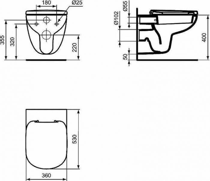 Комплект унитаза с инсталляцией Ideal Standard W440101 с сиденьем Микролифт