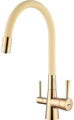 Смеситель для кухни Lemark Comfort LM3075G-Beige Золото Бежевый
