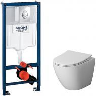 Комплект унитаза Niagara Vista NG-9301 с инсталляцией Grohe Rapid SL 38721001 с сиденьем Микролифт и клавишей смыва Хром