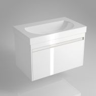 Тумба BUONGIORNO под умывальник подвесная 80 см европейский белый с 1 выдвижным ящиком + 1 внутренний ящик