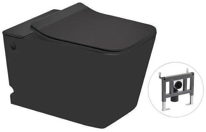 Комплект унитаза с инсталляцией SantiLine SL-5032MB цвет Белый с сиденьем Микролифт