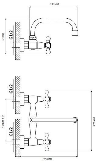 Смеситель для кухни Ekko E4708 цвет Хром