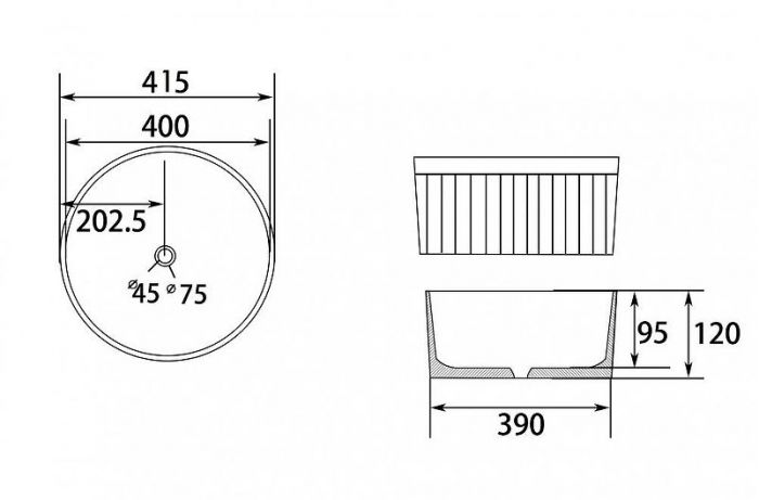 Раковина-чаша Abber Bequem 42 AC2114 Белая