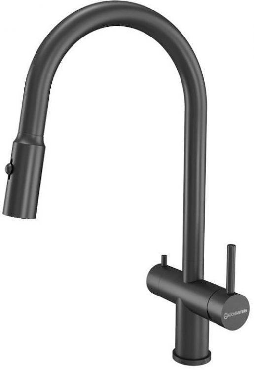 Смеситель для кухни KUCHENSTERN BRUNN-FS 751GM80 цвет Вороненая сталь