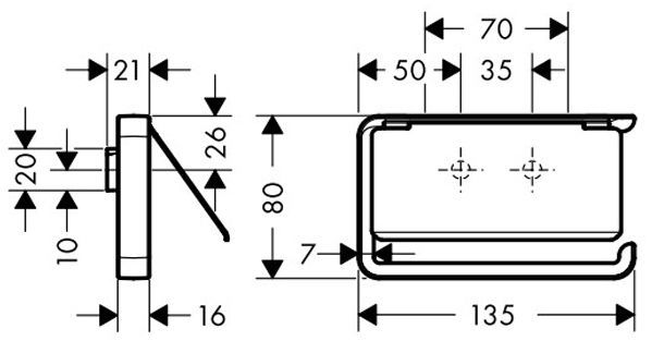 Axor Universal Держатель для туалетной бумаги  настенного монтажа, подвесной, цвет: хром