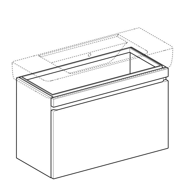 Тумба под раковину Geberit Renova Nr. 1 Plan , 93x44, светлый вяз [869102000]