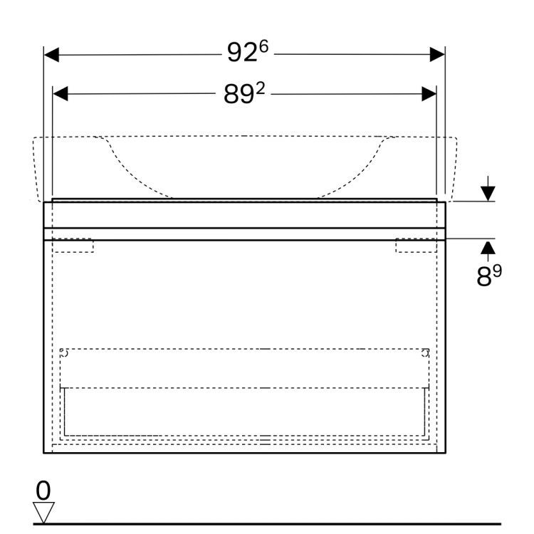Тумба под раковину Geberit Renova Nr. 1 Plan , 93x44, светлый вяз [869102000]