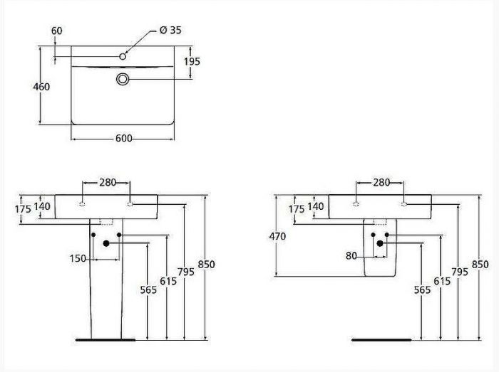 Раковина Ideal Standard Connect Cube 60 E794501 Euro White