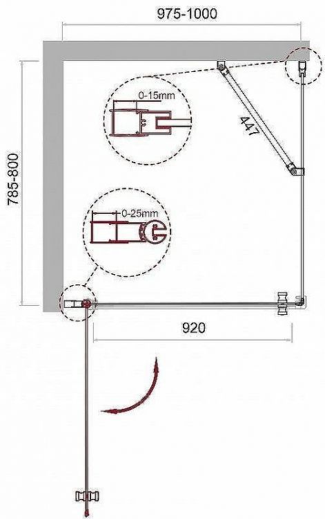 Душевой уголок BelBagno Etna 100х80 ETNA-AH-1-100/80-C-Cr профиль Хром стекло прозрачное