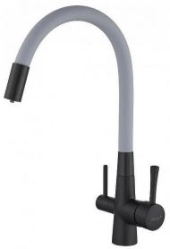 Смеситель для кухни Savol S-L1806H-04 цвет Черный Серый