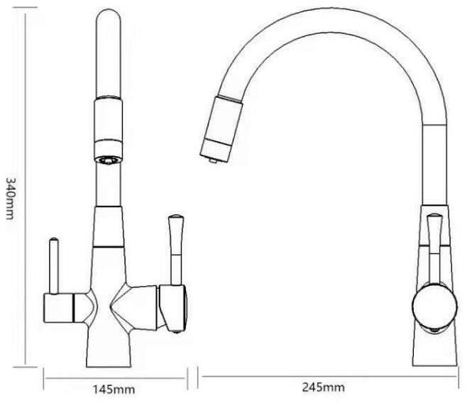 Смеситель для кухни Savol S-L1806H-04 цвет Черный Серый