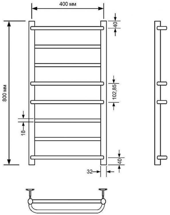 Водяной полотенцесушитель Comfysan Puro W-8 80x40 012953 Белый матовый