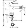 Hansgrohe Rebris S Смеситель для биде, 1 отв., с донным клапаном, цвет: хром