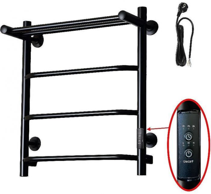 Электрический полотенцесушитель Тругор ПЭК 6П СП 60x50 с полкой Черный