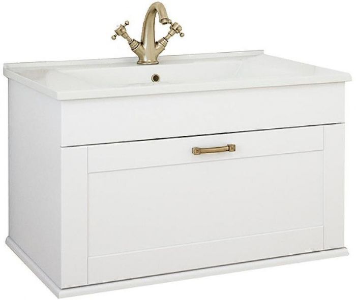 Тумба под раковину Sanflor Ванесса 75 С000005880 подвесная Белая матовая