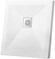 Душевой поддон из искусственного камня Vincea 90x90 VST-4SR9090W+Vsph-D132 Белый матовый
