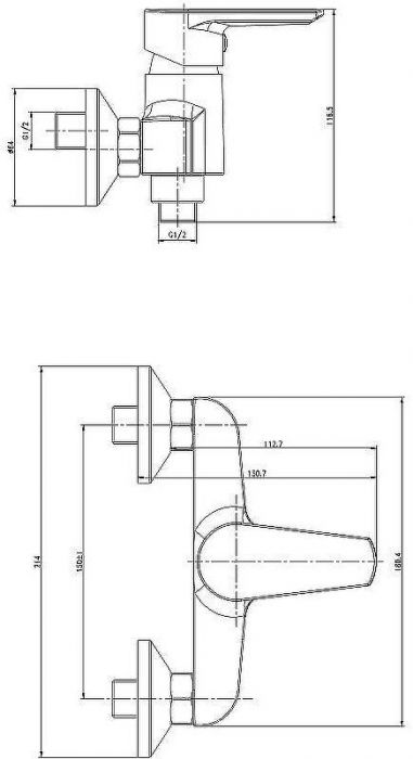 Смеситель для душа Cersanit Vero 63062 Хром