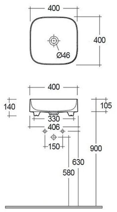 Раковина-чаша Kludi Resa C 40 58CW3039 цвет Черный матовый Раковина-чаша Kludi Resa C 40 58CW3039 цвет Черный матовый