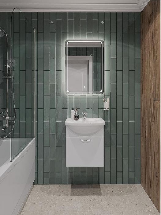 Тумба с раковиной Orange Лайт 45 LRA-45TUW+RA подвесная Белый глянец