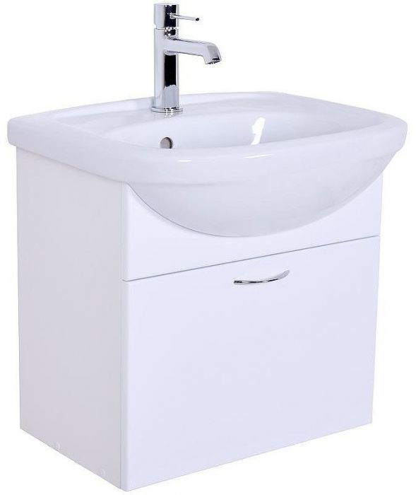 Тумба с раковиной Orange Лайт 45 LRA-45TUW+RA подвесная Белый глянец