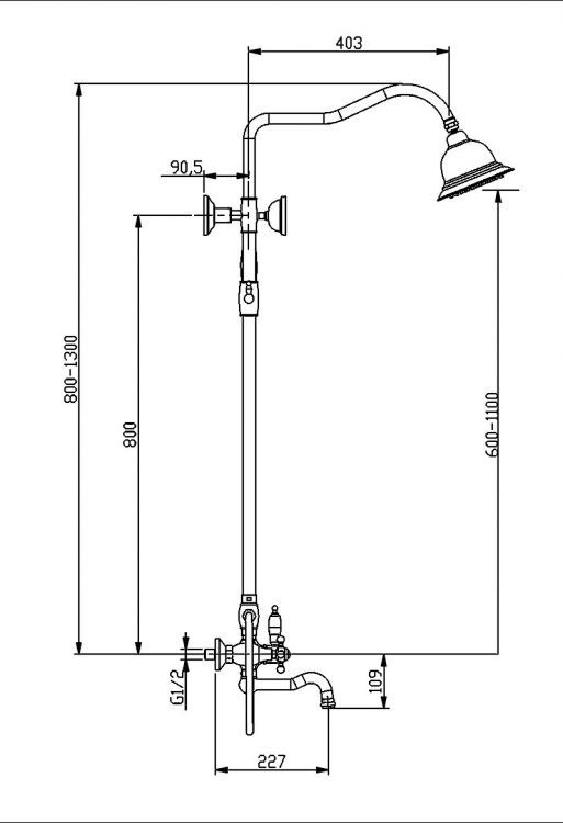 Душевая система Timo Nelson SX-1291/02 антик Душевая система Timo Nelson SX-1291/02 антик