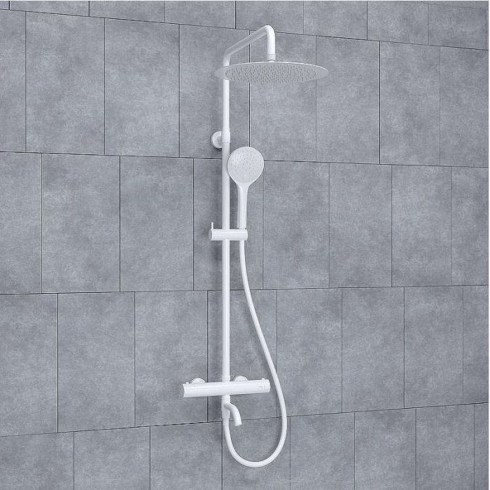 Душевая система WasserKRAFT A188.161.155.WM Thermo с термостатом Белый матовый