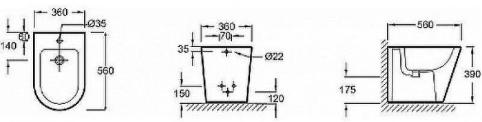 Биде Jacob Delafon Rodin+ EBJ0002-00 Белое