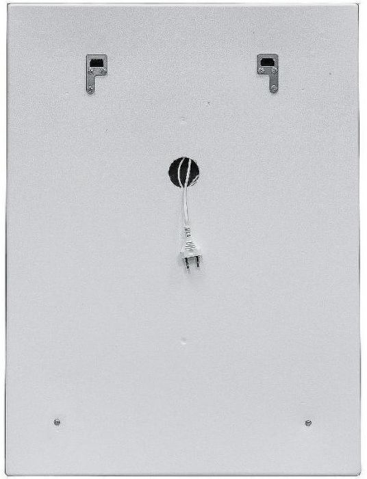 Зеркало Континент Frame 600x800 ЗЛП1005 с подсветкой Черное с сенсорным выключателем с подогревом с часами