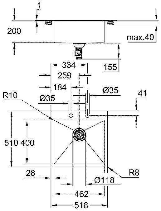 Кухонная мойка Grohe K800 52 31583SD1 Нержавеющая сталь