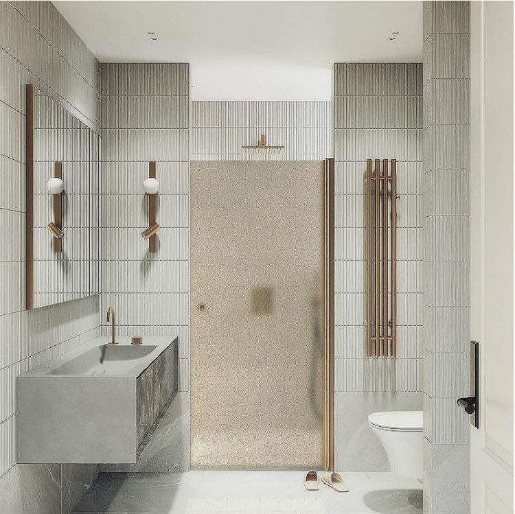 Душевая дверь Maybah Glass MGD-811-2 900x1980 на монопетле Бронза стекло бронзовое матовое