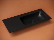 Раковина накладная CERAMICANOVA Grace прямоугольная, с отверстием, чаша справа, цвет черный матовый, CN7015MB